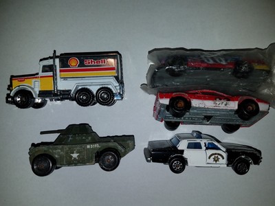 Matchbox cars, vintage 5 car lot, mixed die cast metal and plastic
