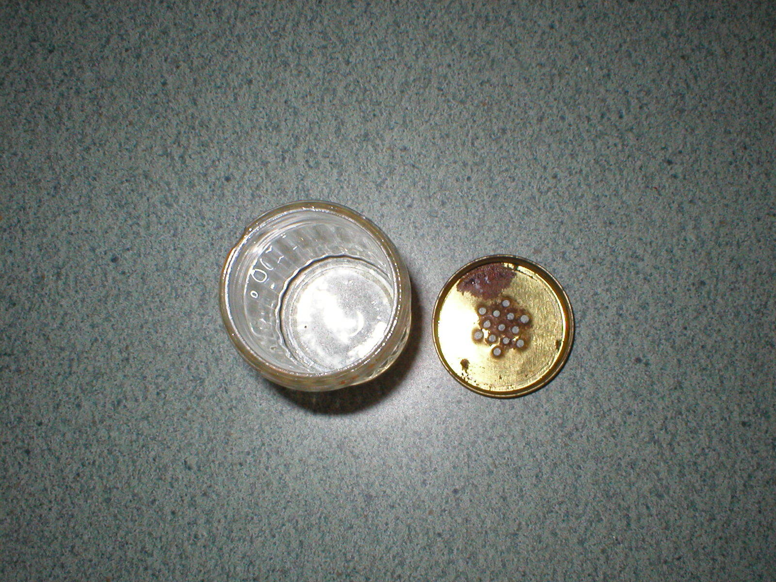 1 Vintage Hoosier Cabinet Spice Jar Ribbed Metal Lid 4 1/8