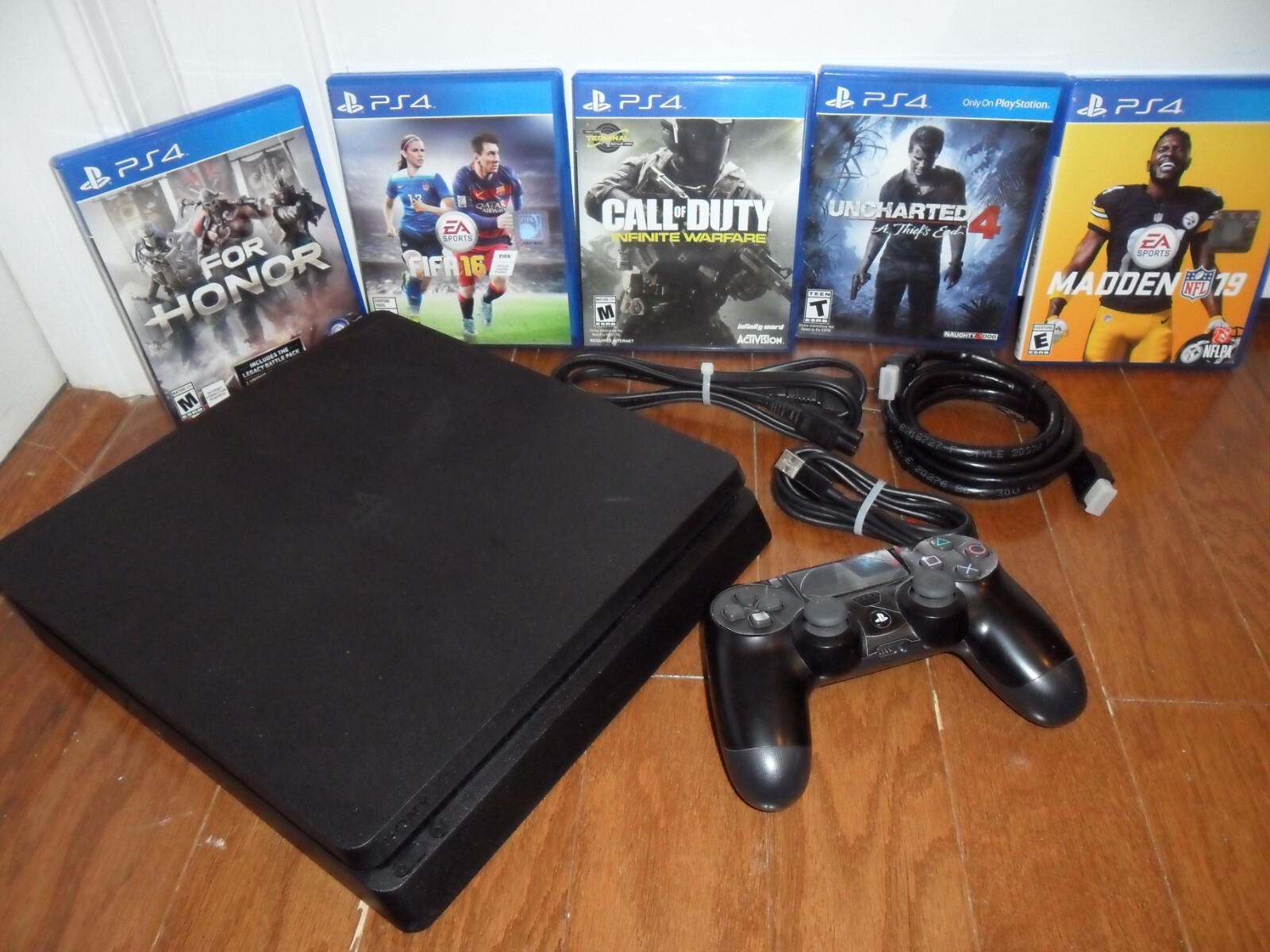 Sony PlayStation 4 PS4 Slim 1TB Black Console - 5 Games