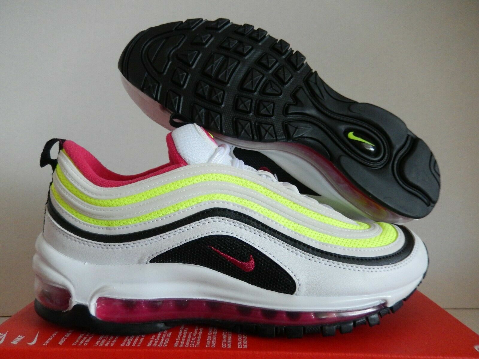 Nike Air Max 97 (GS) White Rush Pink Volt Black (CJ9978-100