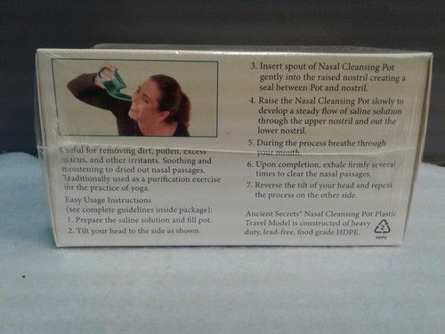 Ancient Secrets Nasal Cleansing Pot Plastic Travel Model New Still swapped