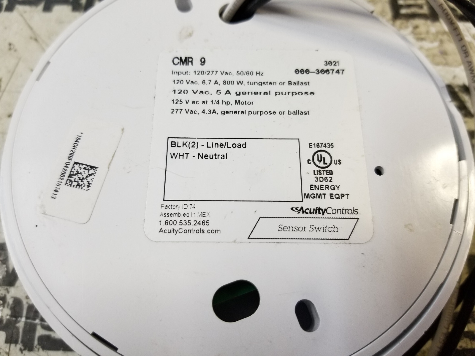 Acuity Sensorswitch CMR 9 Occupancy Sensor 12 ft Radius Ceiling White New CMR-9 - Picture 2 of 3