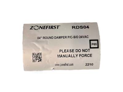 ZONEFIRST, RDS04, 04", Round Damper, (P/C), (S/O), 24VAC - NEW NO BOX