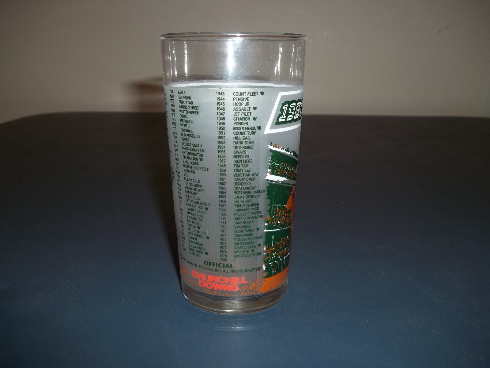 Vintage 1980 Official Kentucky Derby Souvenir Glass - Mint Julep Glass