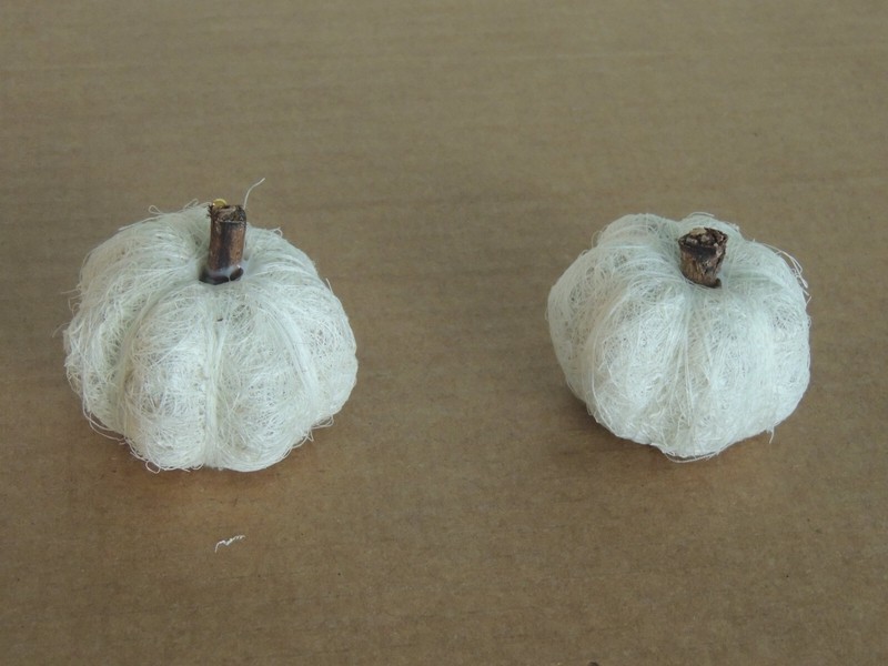 Mini White thread Pumpkin Set of 2-Great For DIY Projects!