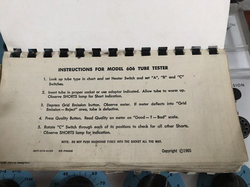 B&K Model 606 Dyna Jet Tube Tester Vintage