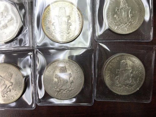 1964 Bermuda One Crown Silver Coins Lot high value 12 BU Coins