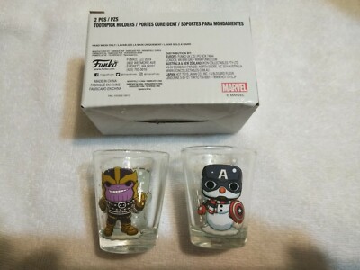 FUNKO THANOS + CAP AMERICA TOOTHPICK HOLDER/SHOT GLASS COLLECTOR CORPS EXCLUSIVE
