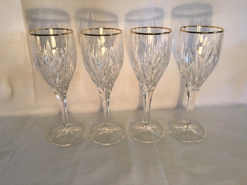 GORHAM  Crystal ~ STAR BLOSSOM GOLD ~ 12 Stems ~ Water & Wine ~ Excellent