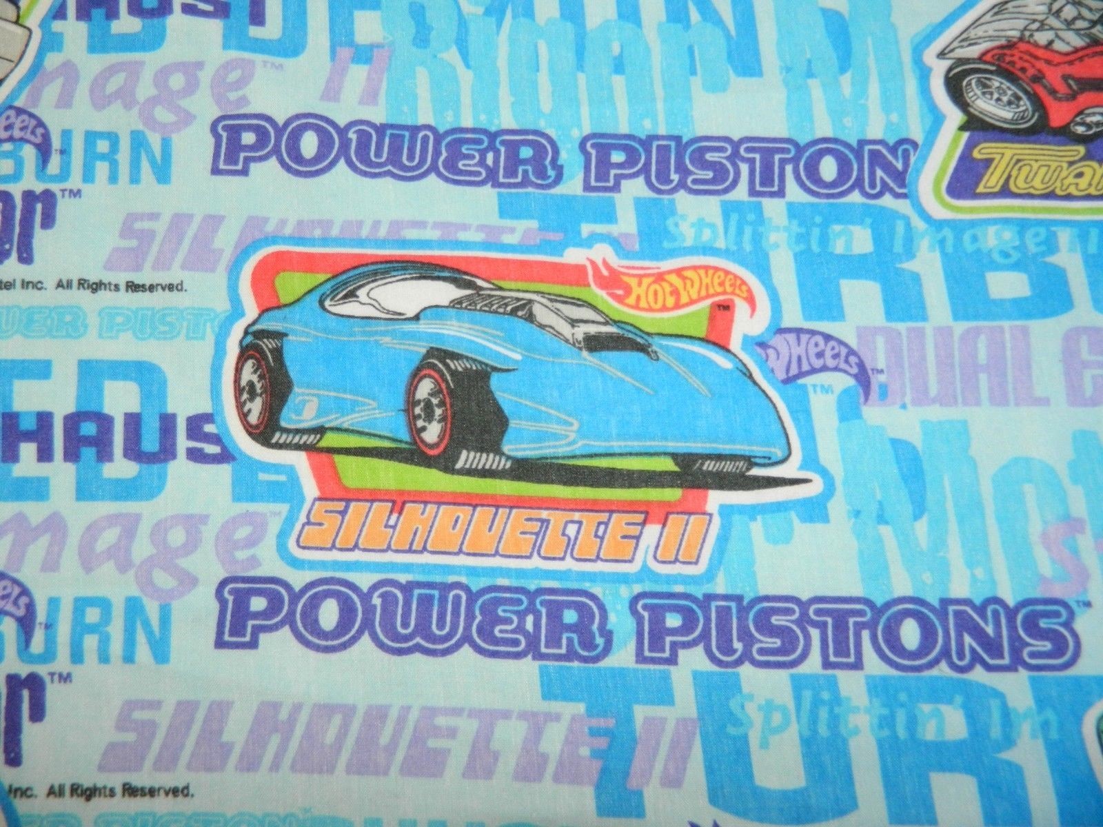 Vintage HOT WHEELS Cars Twin flat sheet 1997 Material Race Street Mattel Vintage