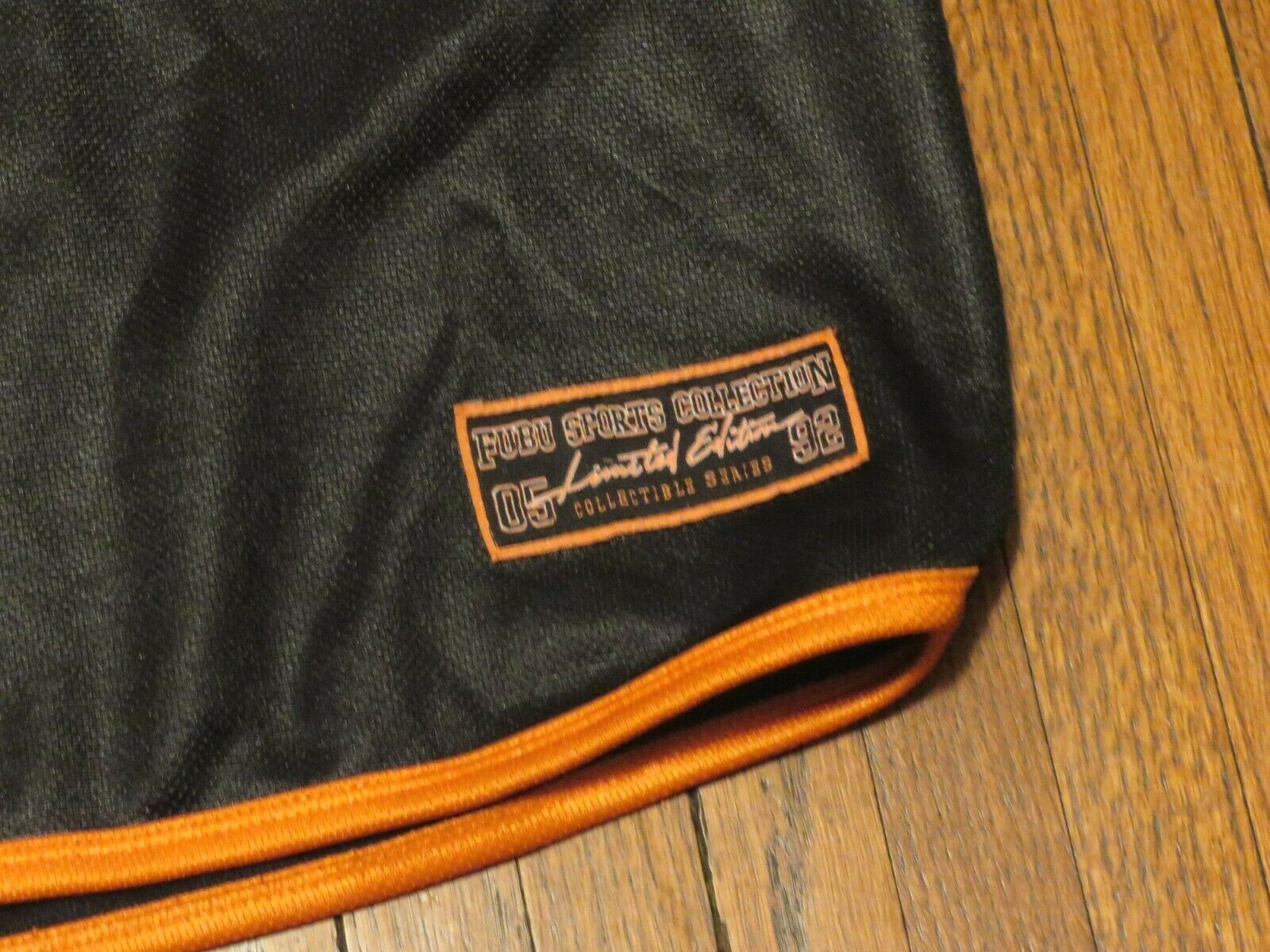 Boys' VTG FUBU Sports Miami 05 Black Orange Youth Baseball Jersey sz L (16/18)