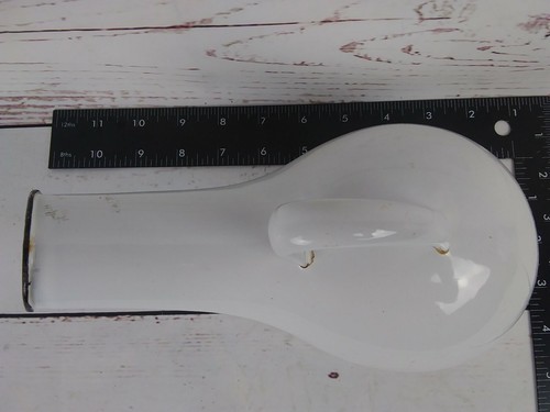 White Enamel Urinal with White Rounded Handle