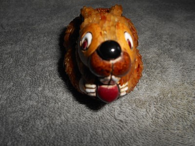 VINTAGE - RABBIT - WOODEN ? HAND DECORATED - SIGNED CK  - MADE IN URUGUAY