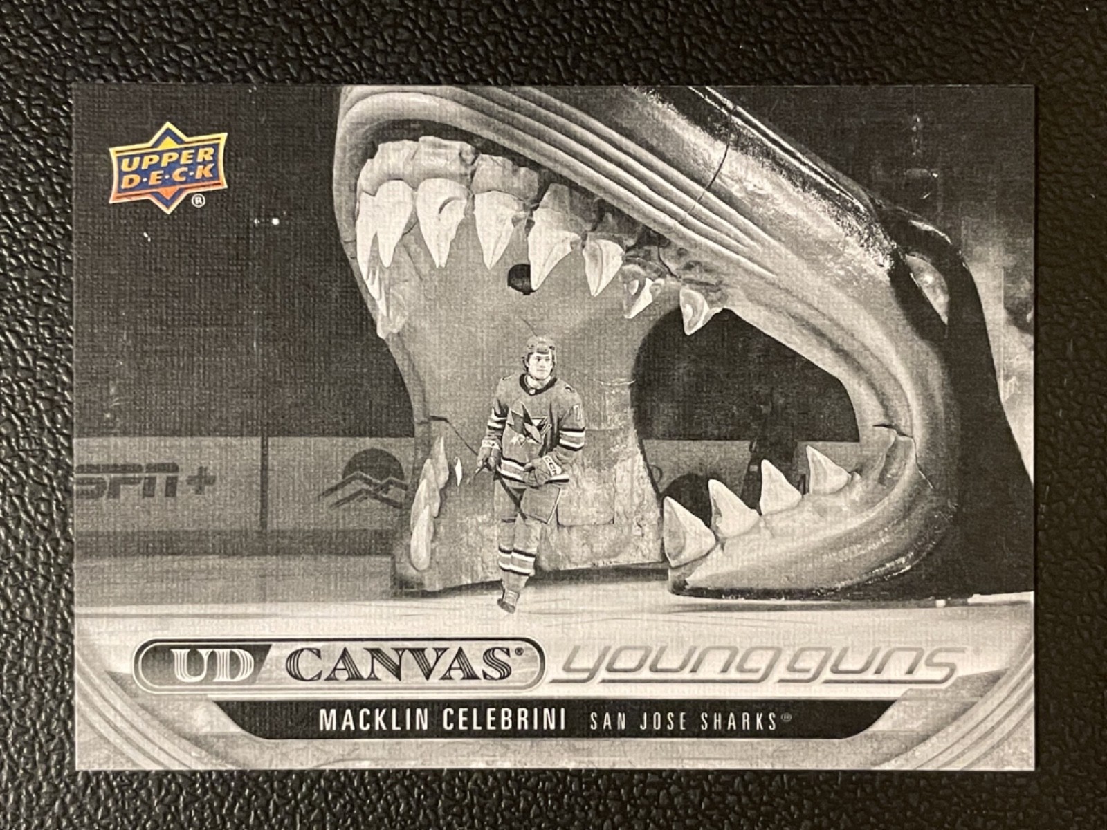2025 Upper Deck Canvas Black & White Young Guns #C360 Macklin Celebrini RC