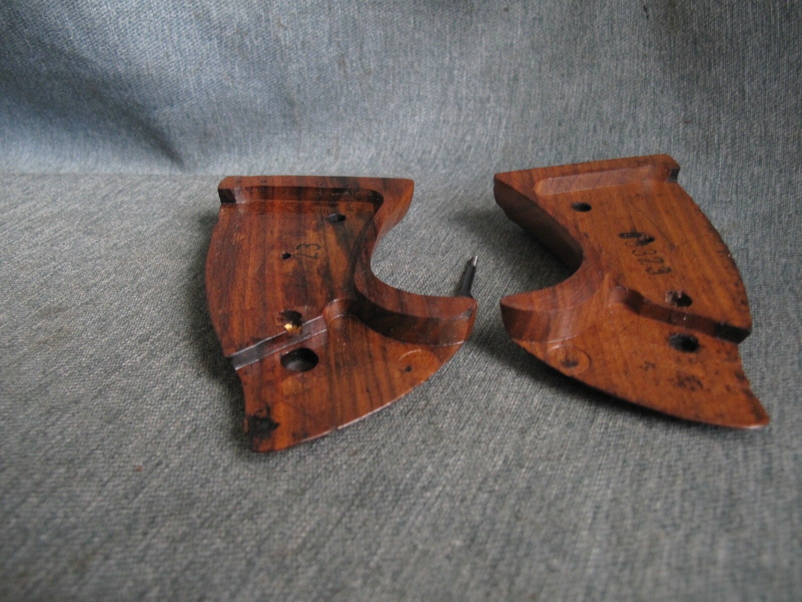 Colt Trooper Revolver Checkered Wood Factory Grips w/Screw.