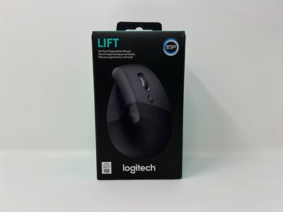 Logitech Lift Vertical Ergonomic Mouse 2.4GHz Wireless Bluetooth (Graphite)