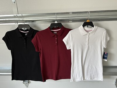 3 pack: Black, burgundy, and white uniform shirts