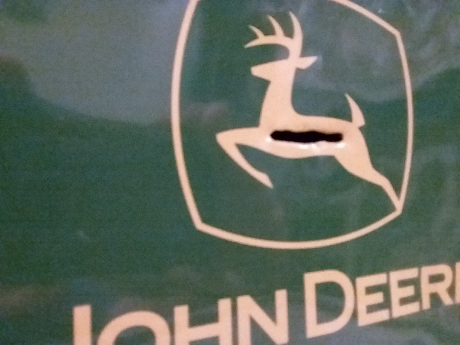 Vintage Metal John Deere Lunch Box Piggy Bank See Description