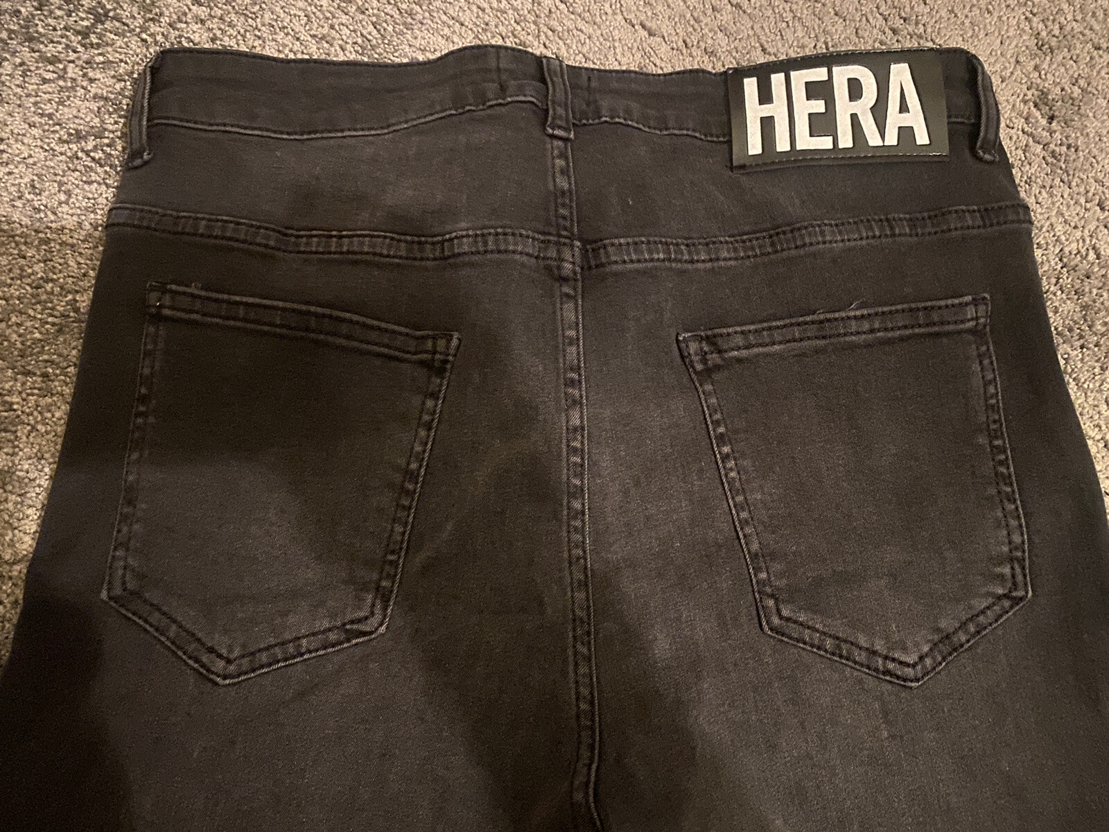 SKINNY Designer BLACK / GREY JEANS Size 