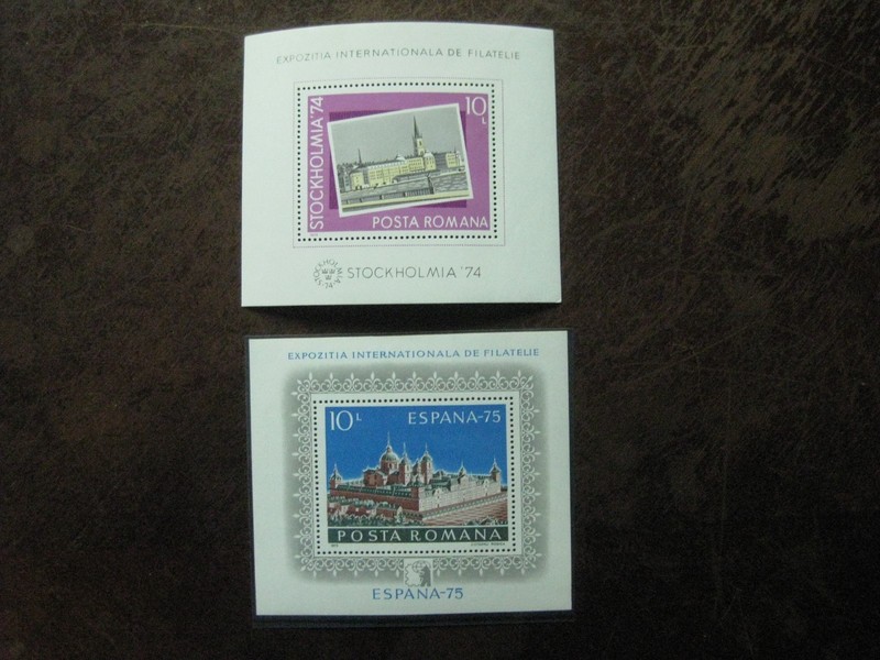 Roumanie Mi No. Bloc 116 Et 119, Stockholmia '74 Et EspaÃ±A '75 Neuf