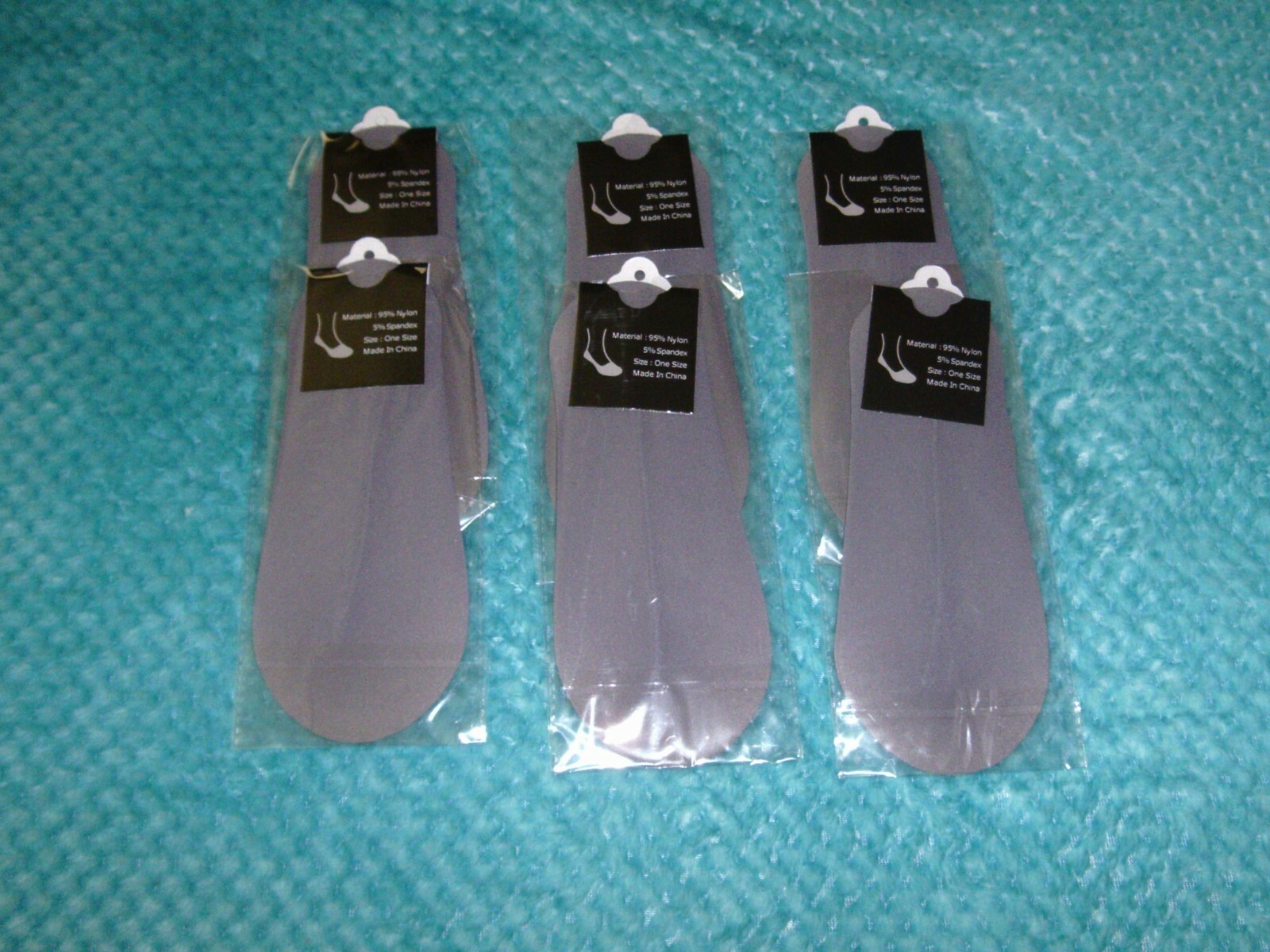 Invisible Low Cut Socks 6 Pair Grey One SZ Fits Most Teens & Adults- Lightweight