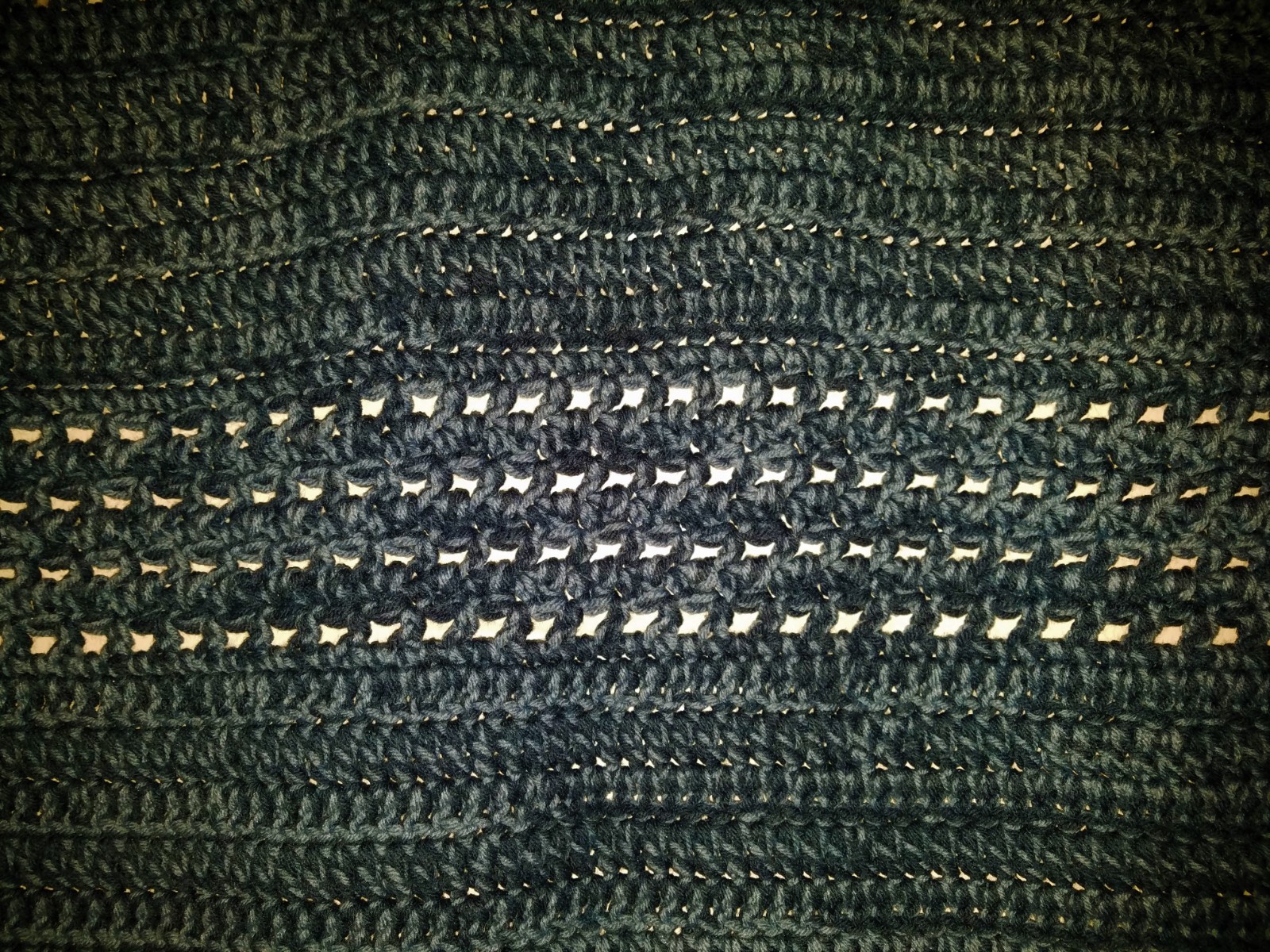 Handmade Crochet Afghan Blue Lap Throw Cover  48” X 34”