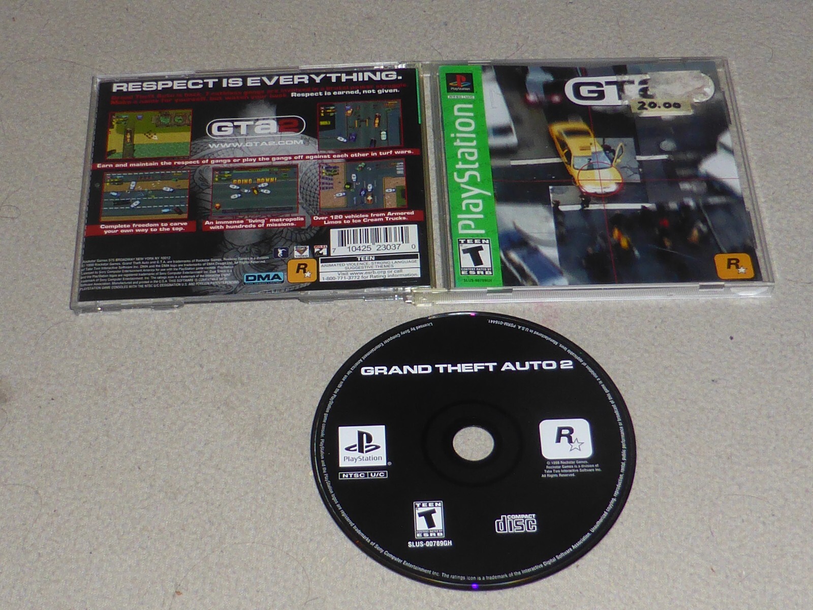 SONY PLAYSTATION PS1 GRAND THEFT AUTO GTA2 GAME W CASE