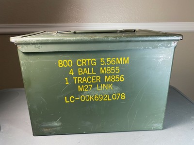 U.S. Military Metal Ammo Ammunition Box Can Green 800 CRTG