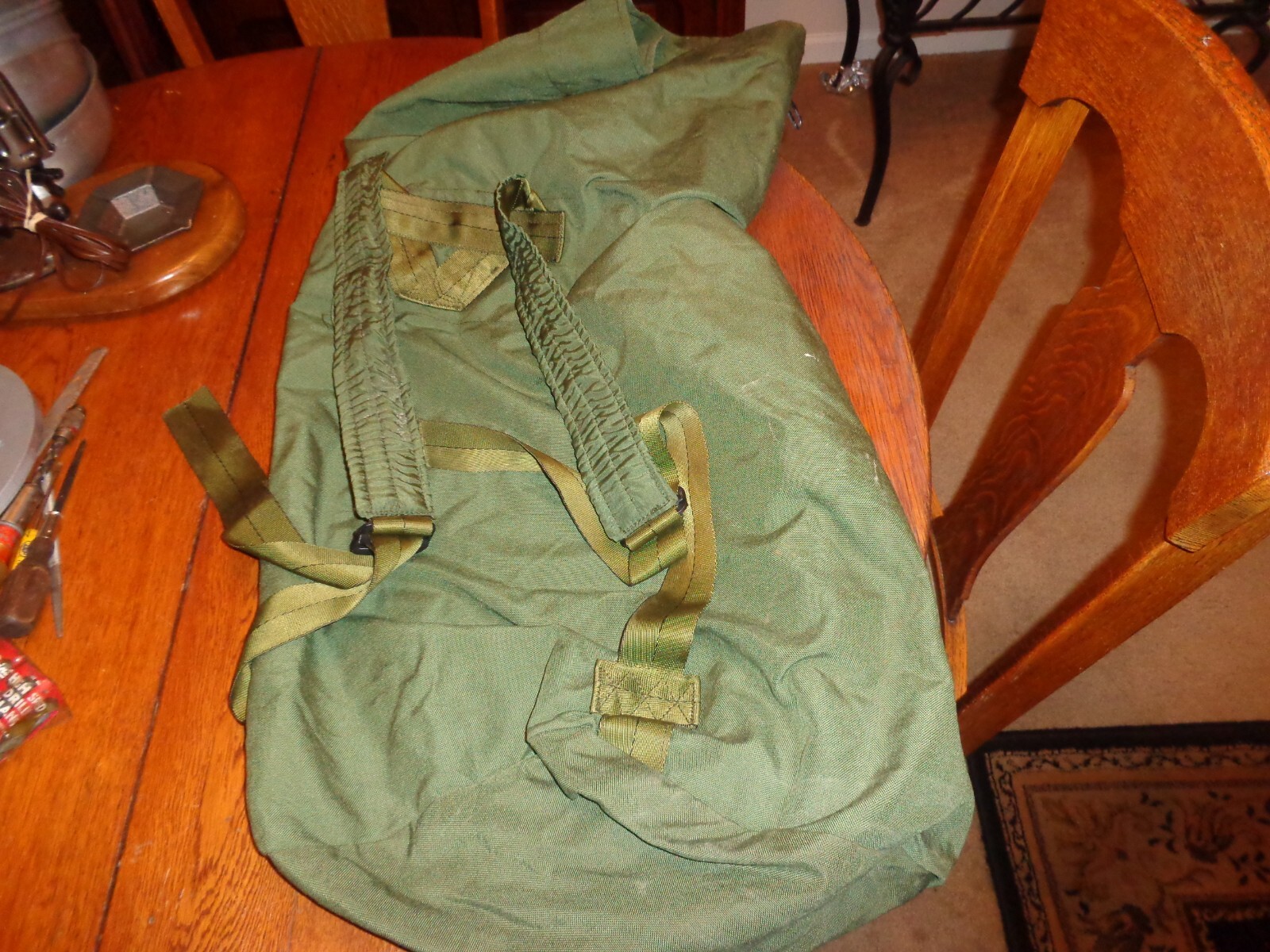 60s 70s 米軍 ナム戦 BAG DUFFEL COTTON DUCK OD Vietnam War US Army 1972 Cotton Duck Olive Green Issued