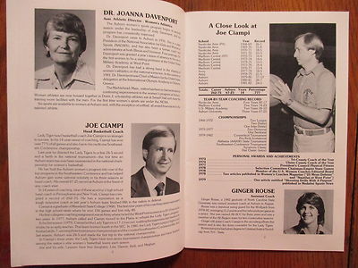 1982-83 AUBURN Women's Basketball GuideJOE CIAMPI(+CINDY PETERSON signed letter)