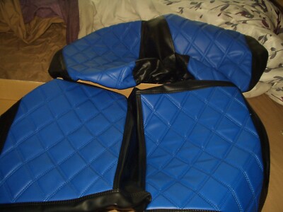 Golf Cart Rear Seat Cover  set Blue Diamond Stitching for EZGO Club Car Yamaha