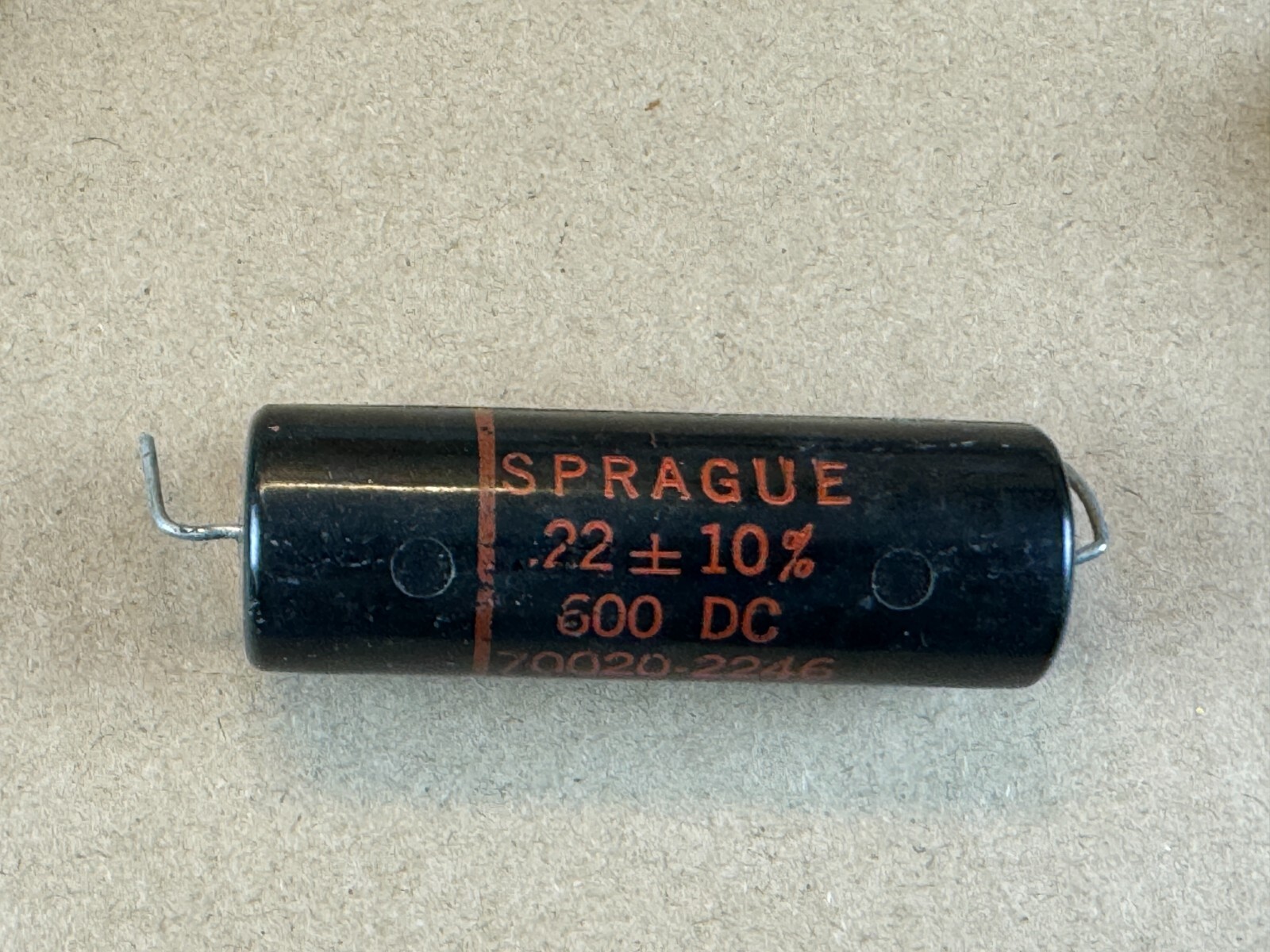Sprague Black Beauty .22 uf 600v Capacitor TESTS GREAT low