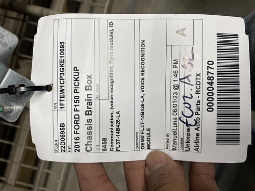 Used Telematics Interface Module fits: 2016 Ford F150 PICKUP Communication voice