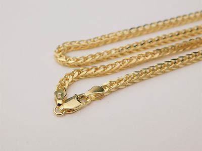 Pre-owned Bracelet 10k Yellow Gold Mans Wheat Foxtail Chain Hollow 7.5 Gram 22" Inch 3mm Unisex