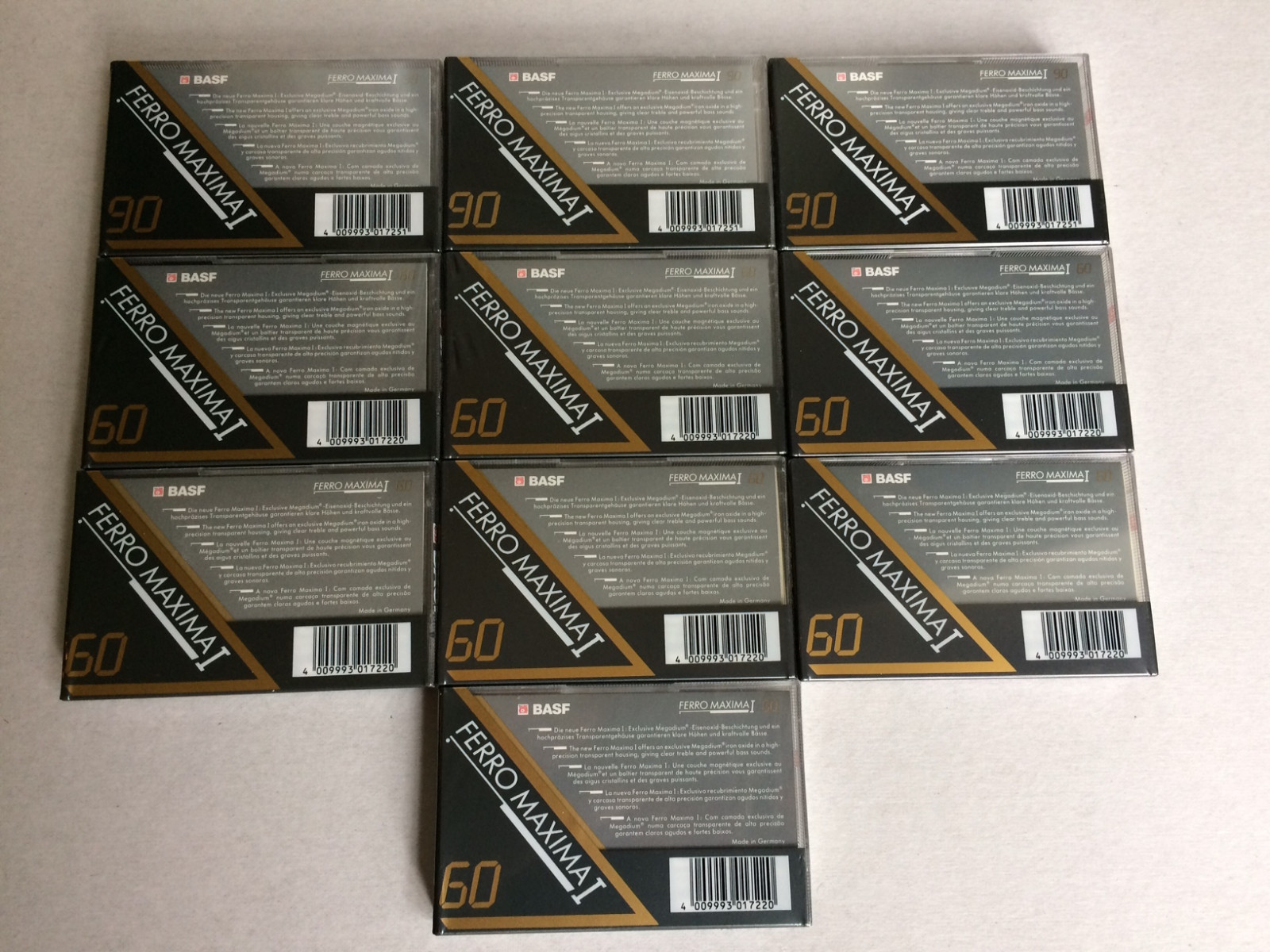 10 BASF Ferro Maxima I super ferric (type I) cassette tapes (1991)