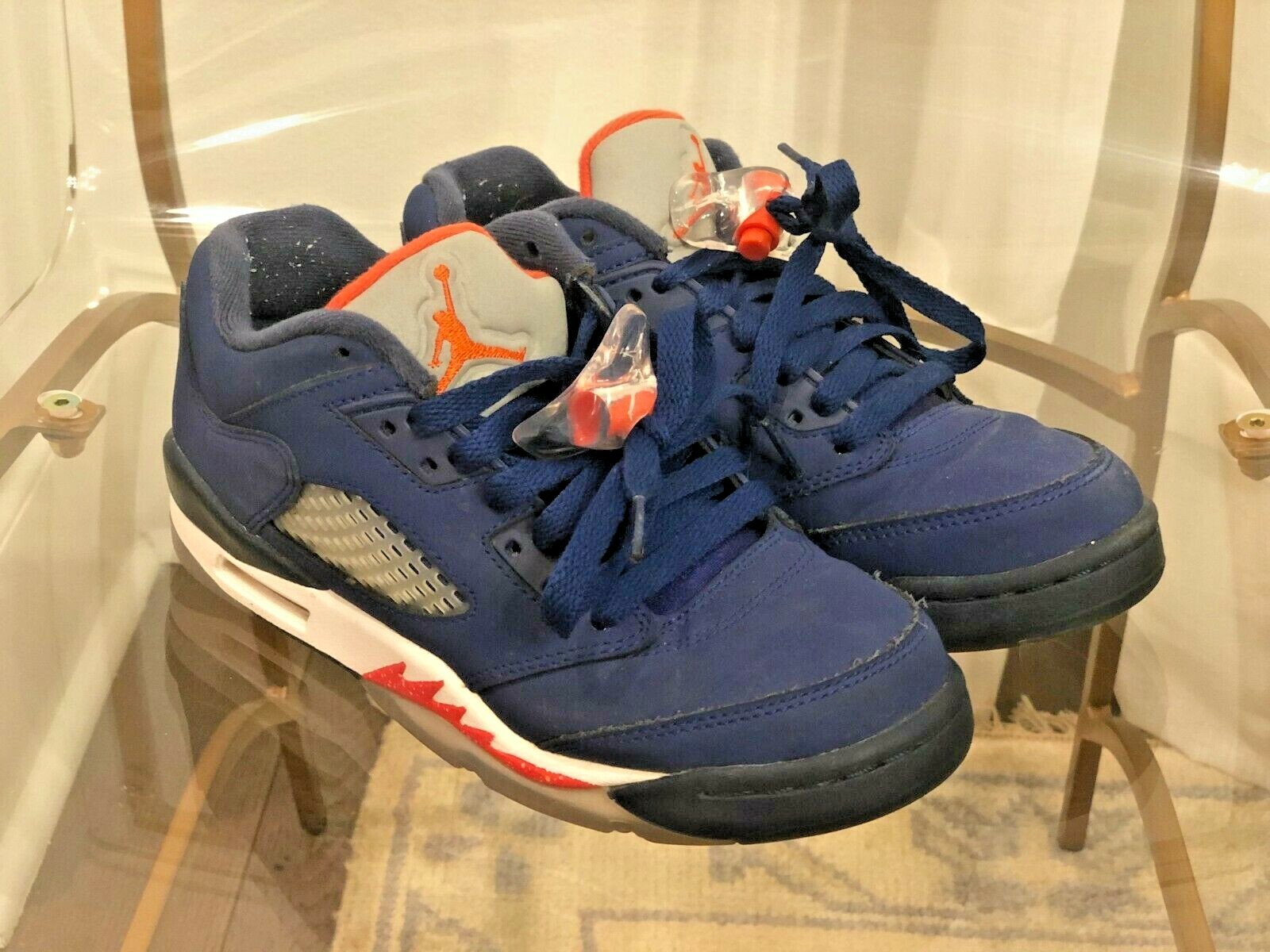 Nike Air Jordan 5 Retro Low NY Knicks Blue/White/Orange Nike Air Jordan 5 Retro Low NY Knicks Blue/White/Orange