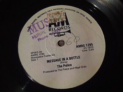 The Police Rare Rhodesia Zimbabwe Pressing Message In A Bottle