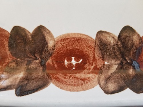 ARABIA FINLAND ROSMARIN BROWN ULLA PROCOPE 14in Oval Platter