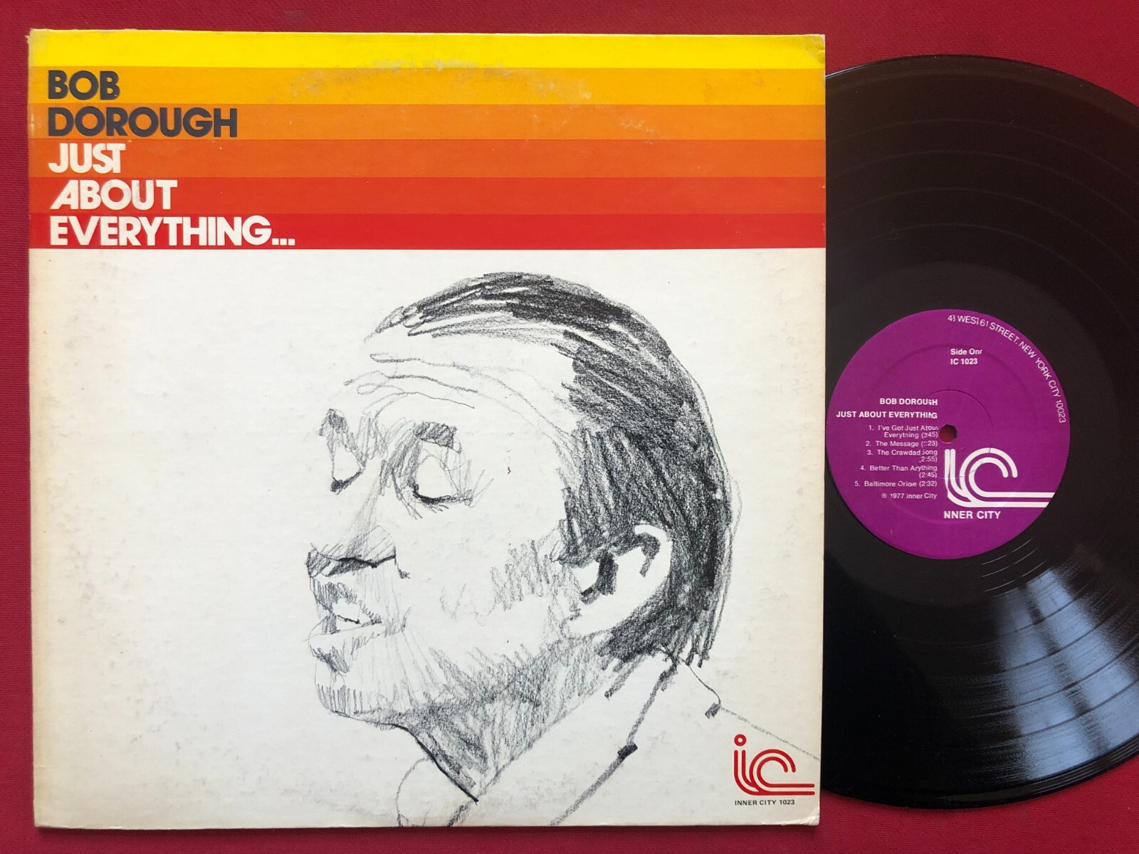 BOB DOROUGH ~ JUST ABOUT EVERYTHING LP (1977) JAZZ VG+ INNER