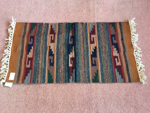New Wool  El Paso Saddleblanket Rug Wall Hanging Southwestern Navajo Nwt 20x40