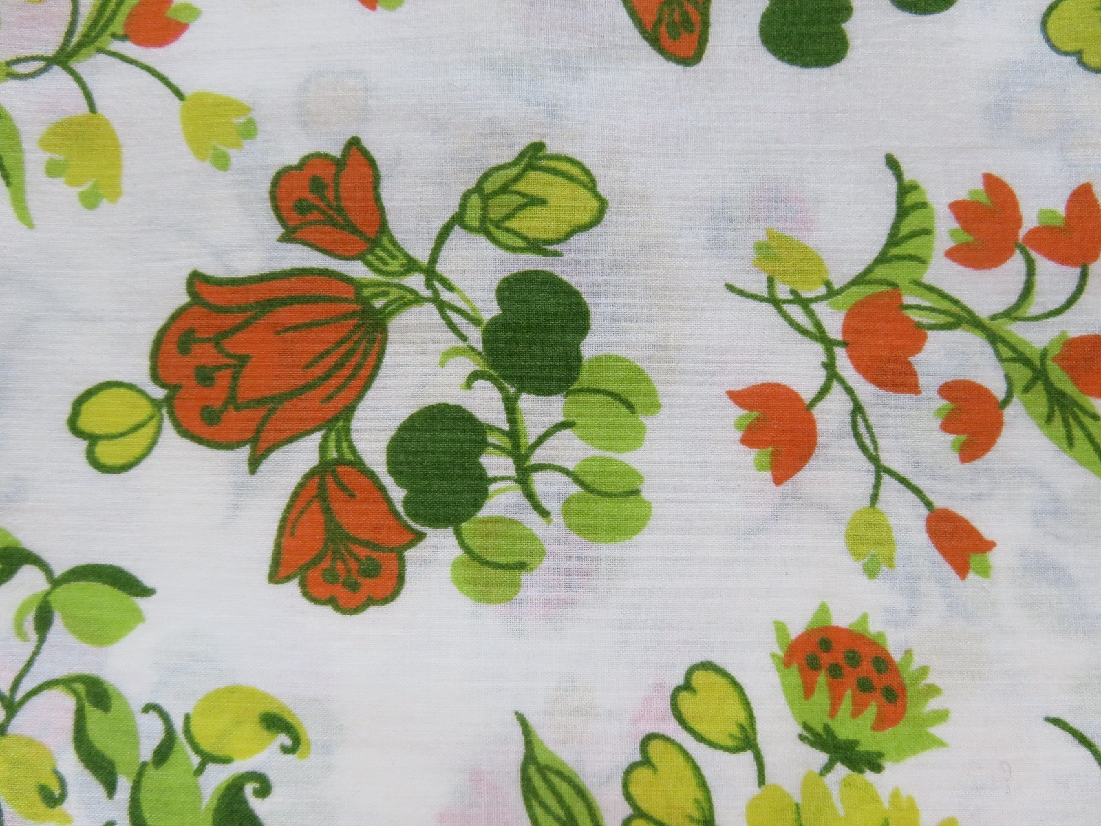 Vintage Everfast 6 Yards Cotton Blend Fabric Floral Pattern 44