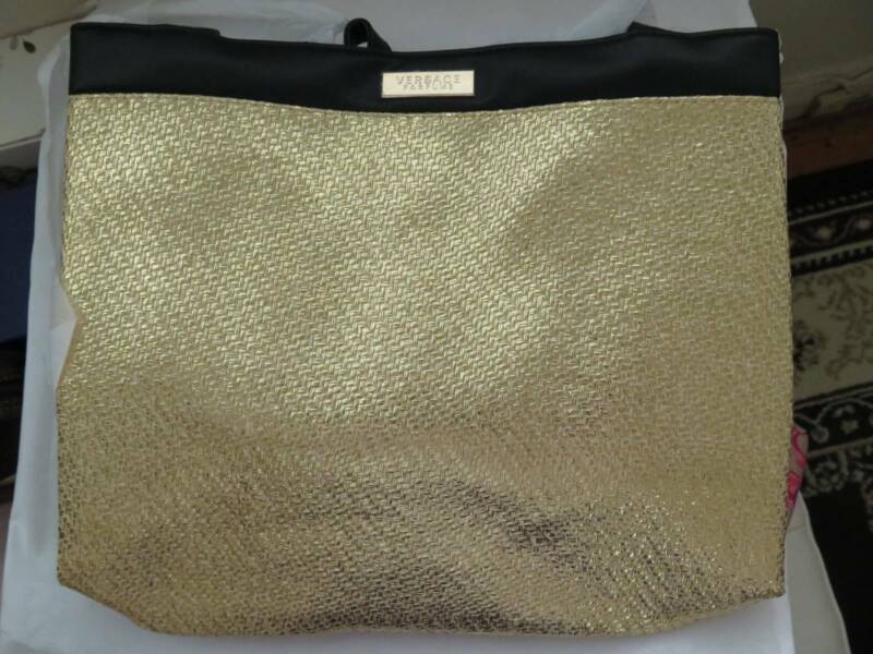 versace gold tote bag