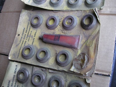 (3) John Deere NOS Old Stock Disk Bearing Seals & lubricant for grain drills