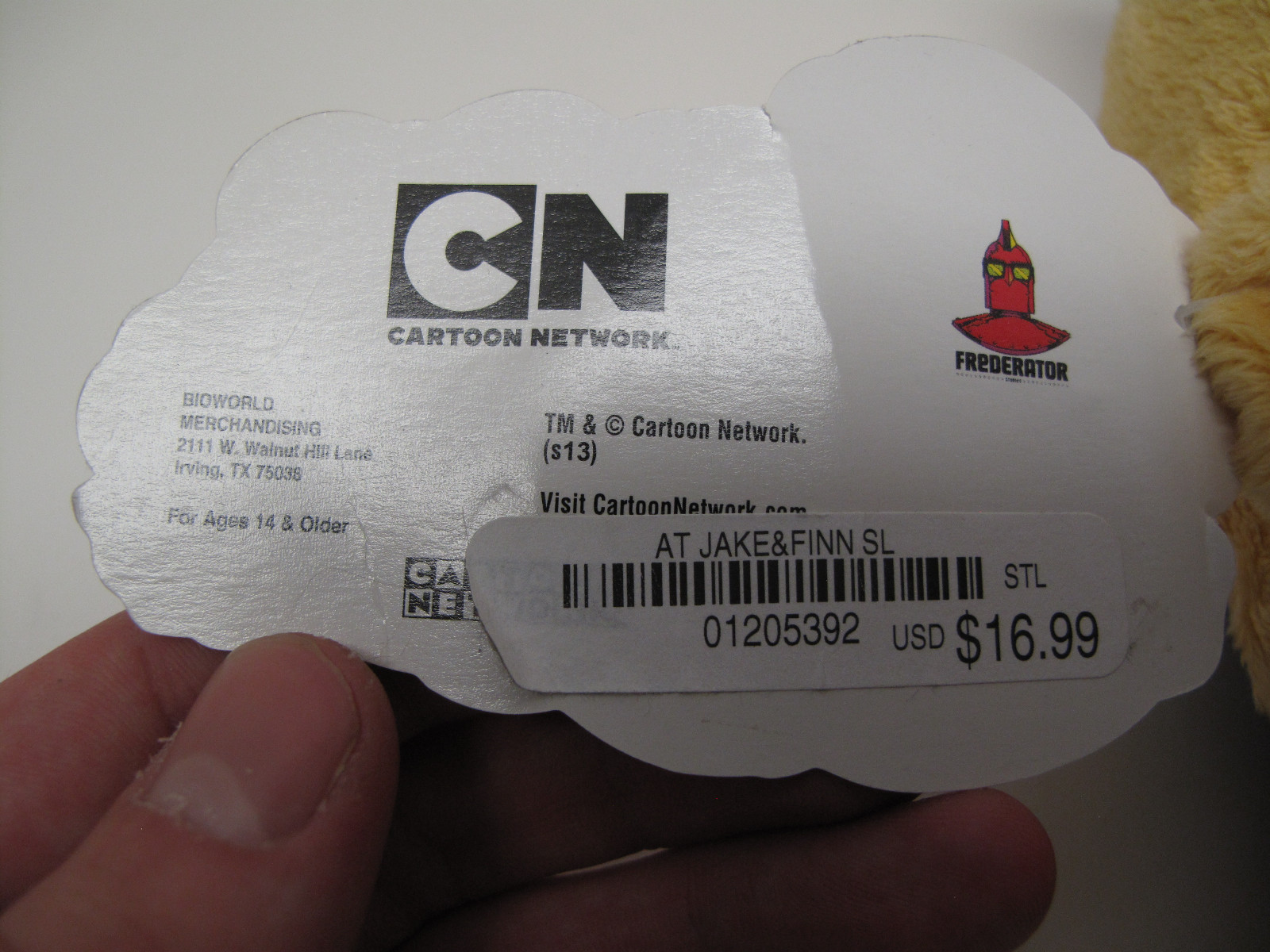 ADVENTURE TIME Jake Finn s13 Slipper Shoes Yellow Cartoon Network