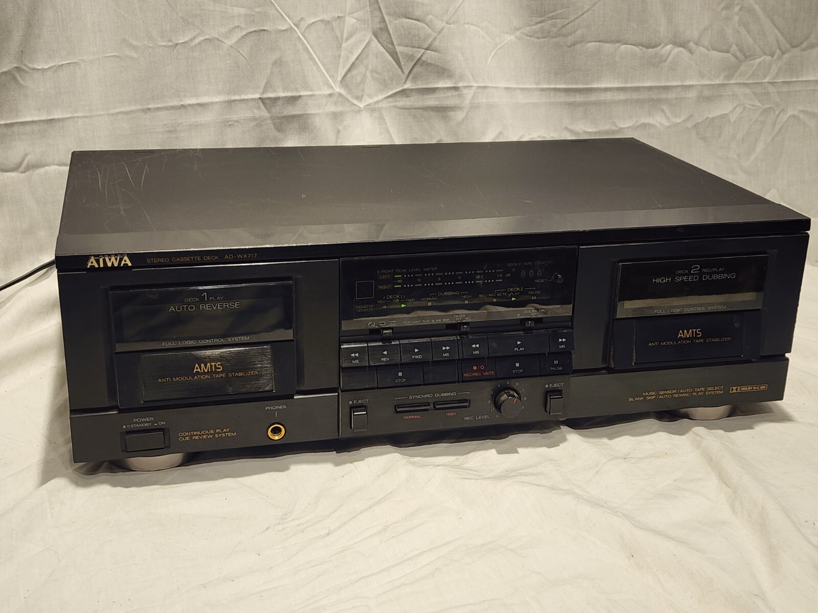 Aiwa Dual/Double Stereo Cassette Tape Deck AD-WX717 AS IS Aiwa Dual/Double Stereo Cassette Tape Deck AD-WX717 AS IS