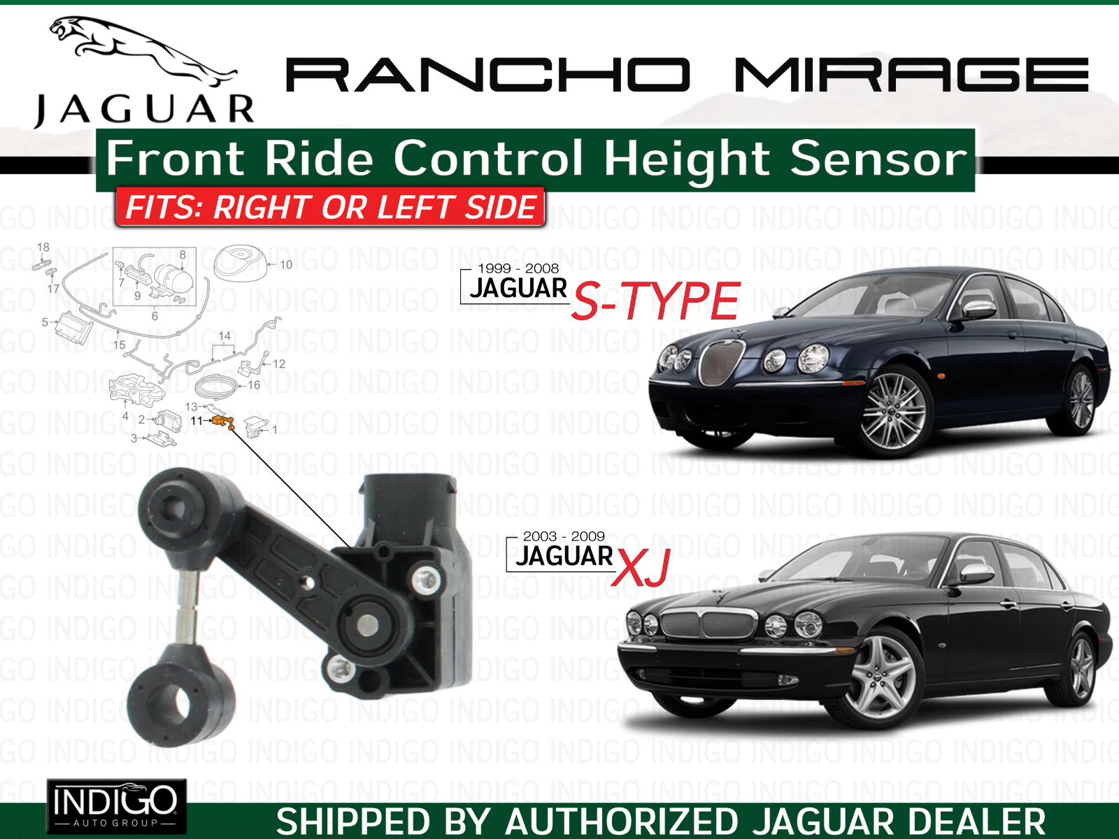 さいとつ JAGUAR OEM 04-09 XJ8 Front Ride Control Height Sensor Right