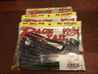 (3) Strike King Rage Tail RGTW7-42 7  Thumper Worm 10pk June bug FREE SHIPPING!!