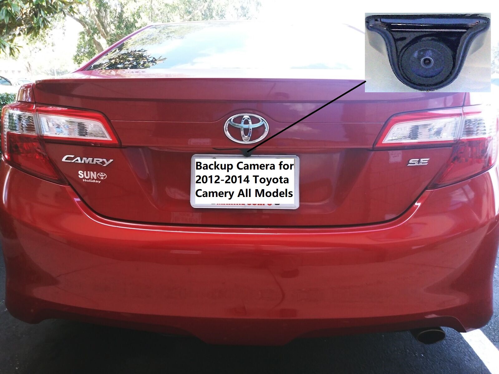 Toyota Camry L LE SE XLE Rear Backup Camera Kit for 2012, 2013, 2014 Plug & Play