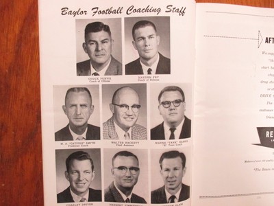 JOHN  BRIDGERS (Died in 2006) Signed 1960  Baylor  University Football Program