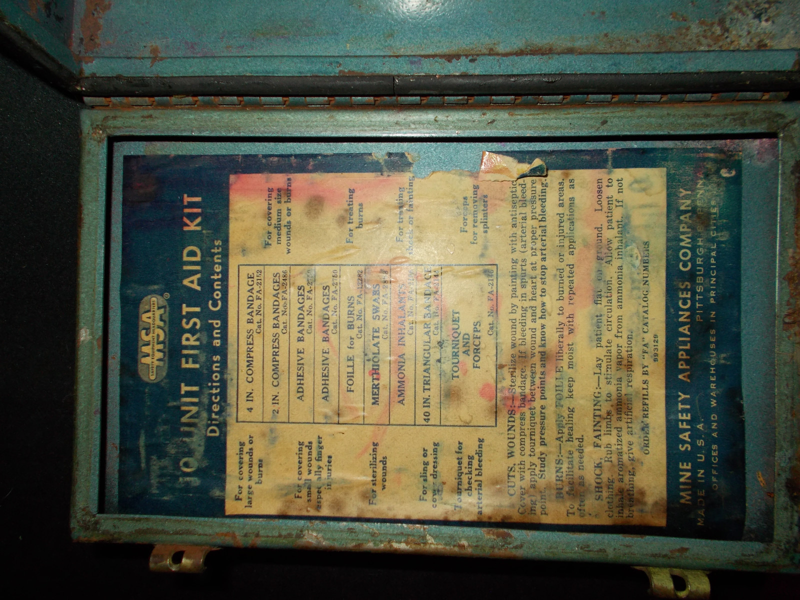 Vintage Howco First Aid Kit Metal Box, Empty